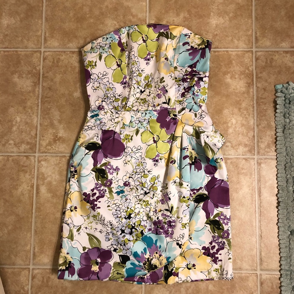 Strapless floral dress